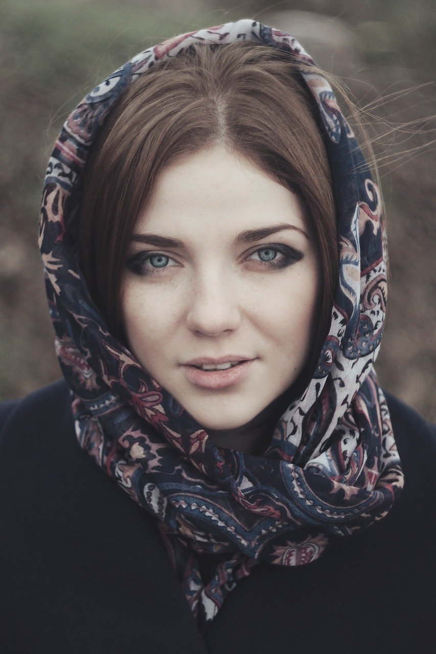 woman, headscarf, girl